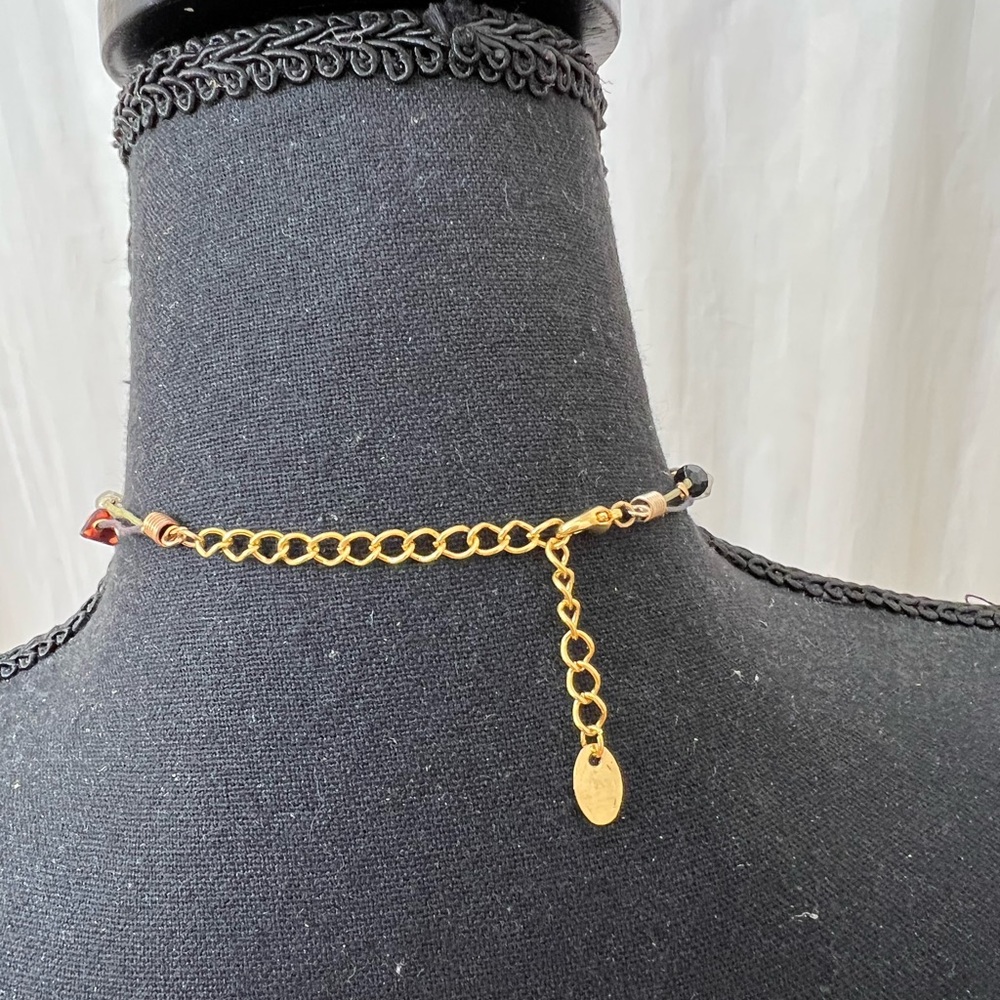 Beautiful butterfly necklace with golden topaz crystals - Good condition - Picture 5 of 5